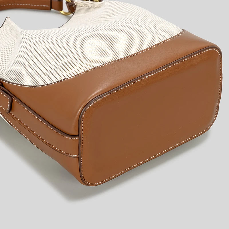 Luxury Canvas Leather Bucket Designer Crossbody Handbags.