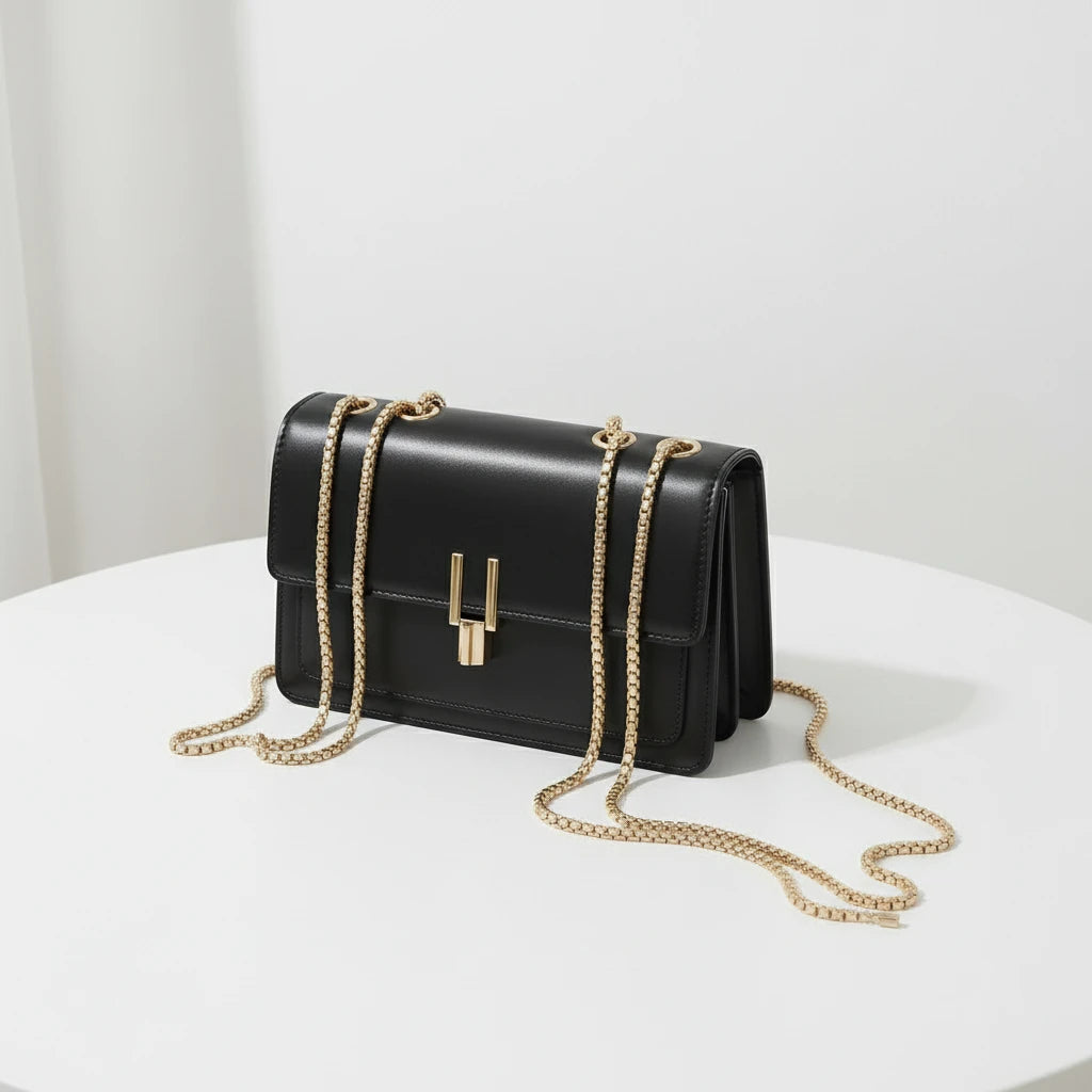 crossbody handbag with flip cover.