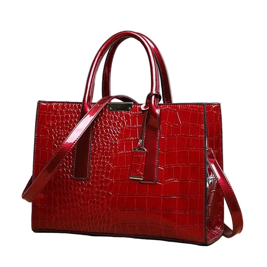 Crocodile Print Tote Handbag
