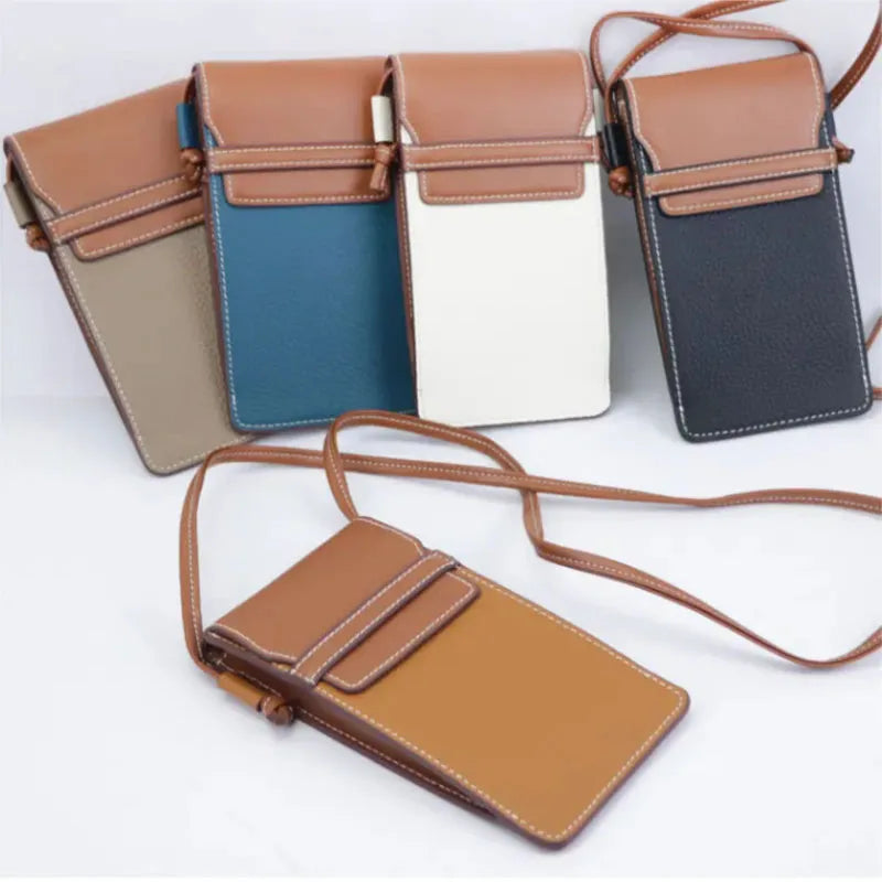 Mini leather crossbody mobile phone bags / free customized initials.