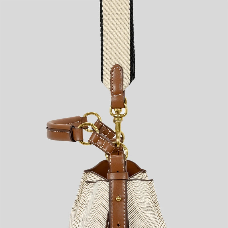Luxury Canvas Leather Bucket Designer Crossbody Handbags.
